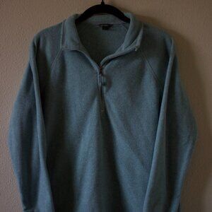 Eddie Bauer Blue Fleece Quarter Zip Sweatshirt